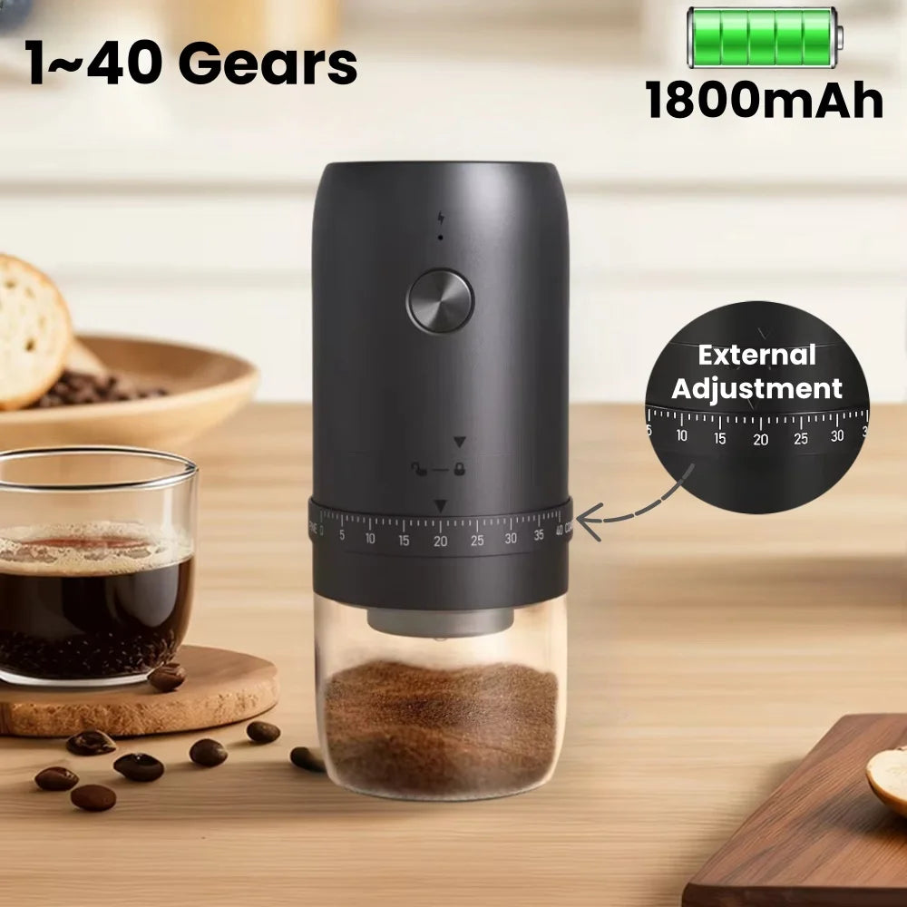 Crearoma Portable Electric Coffee Grinder &ndash; 40 Gear Settings
