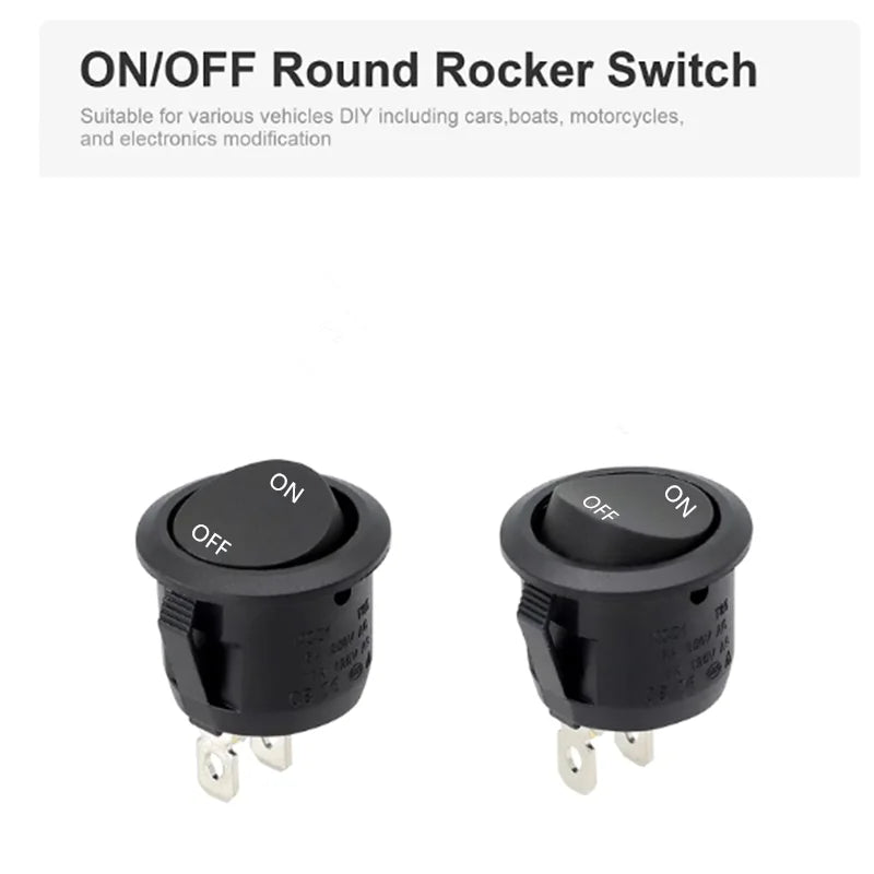 12V Round Rocker Switch &ndash; Reliable Power Control for Automotive and Marine Use