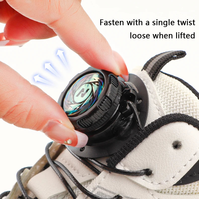 Automatic Swivel Buckle No-Tie Elastic Shoelaces for Adults and Kids