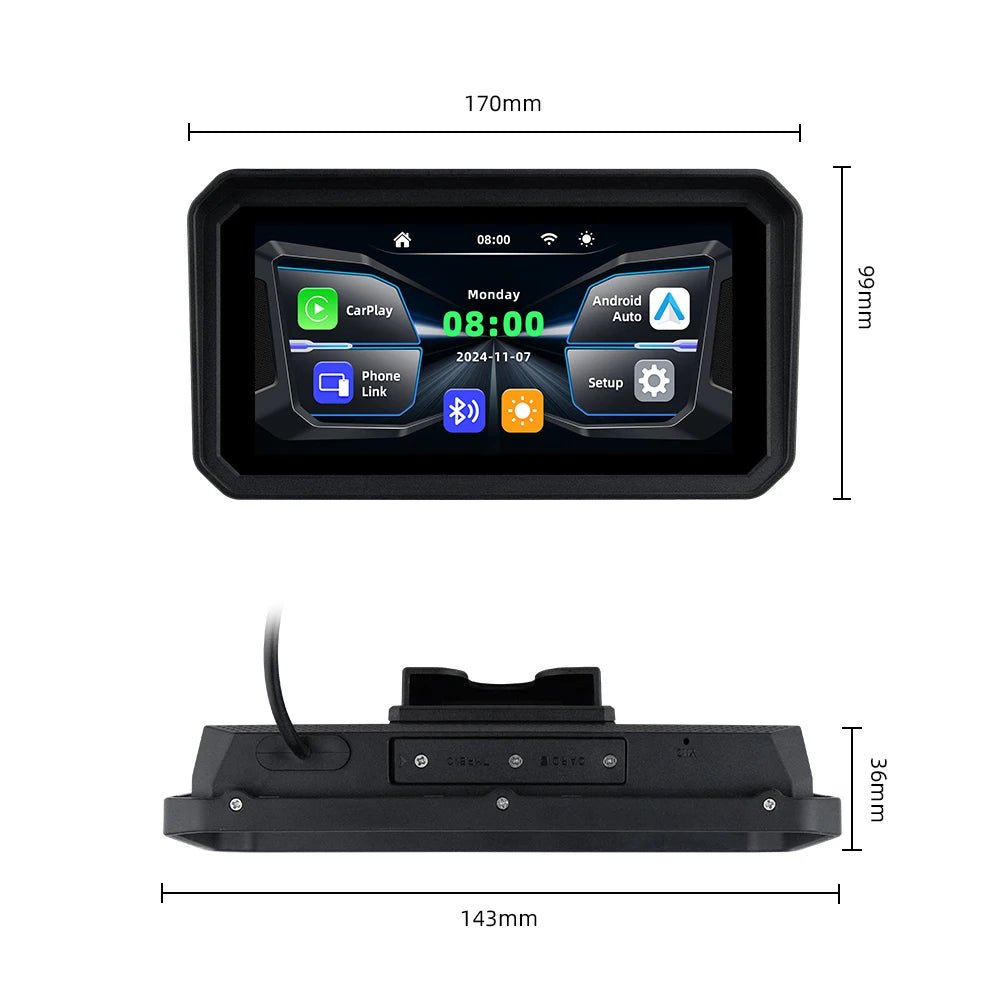 EKIY 6.0 Inch Portable Digital Motorcycle Dashboard &ndash; Waterproof GPS Navigation Display