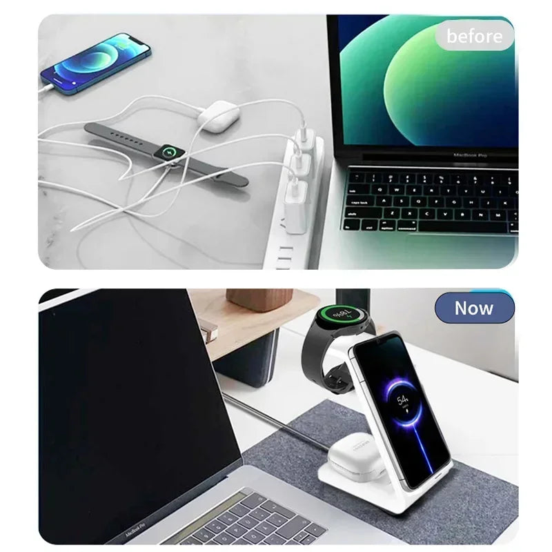 VIKEFON 30W 3-In-1 Wireless Charger Stand &ndash; Fast Charge