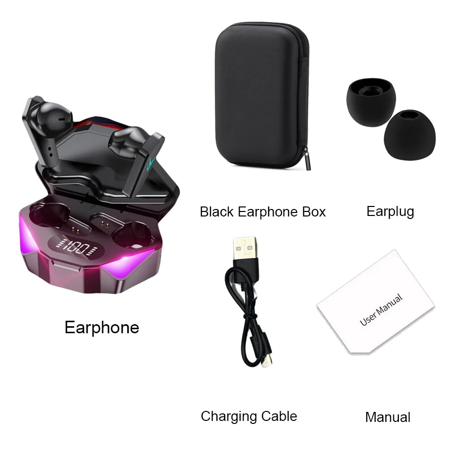 Bluetooth Wireless Gaming Earbuds with Mic and Low Latency C