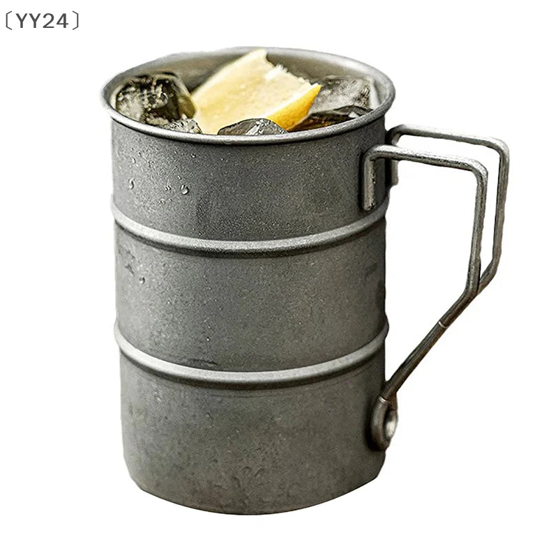 YY24 Retro Old Stainless Steel Beer Mug &ndash; Portable Camping