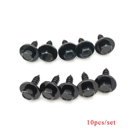 Hex Head Bolts With Washers Black ST4.8x16 For BMW 1 3 5 X1 X3 X5 by InterCyprus Trading Ltd