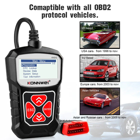 KONNWEI KW310 OBD2 Scanner - Multi Language Support
