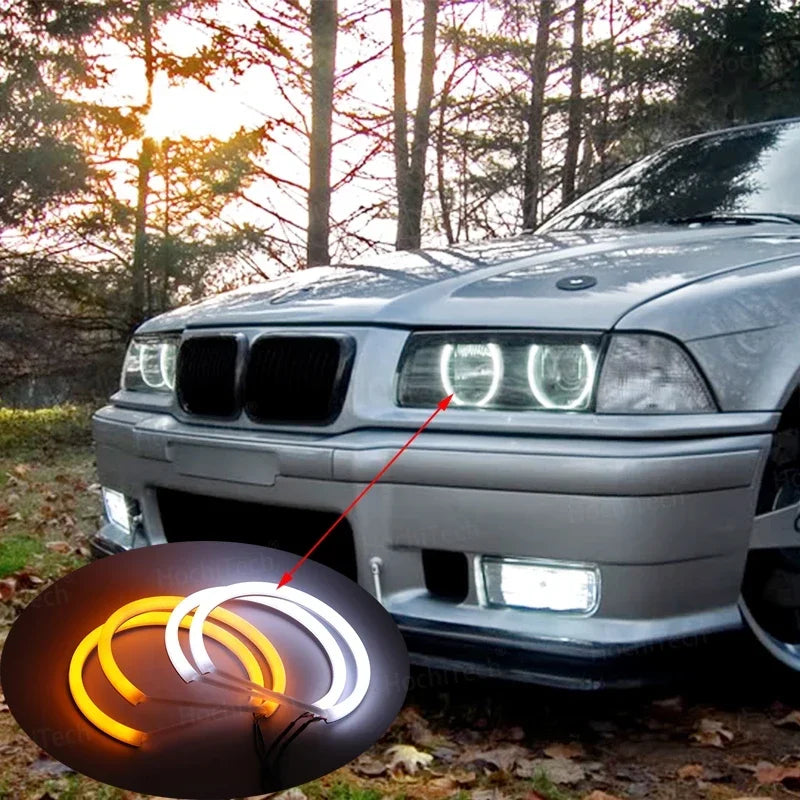 LED-enkeli silmät renkaat maitovalkoisena BMW 3-sarjalle E30 E36