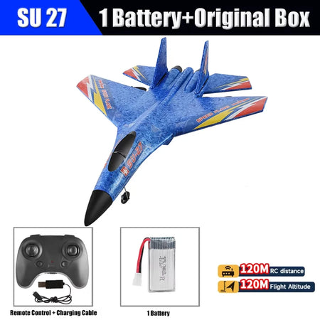 F22 RC Plane SU27 2.4G EPP Foam Glider &ndash; LED Lighting SU27 Blue
