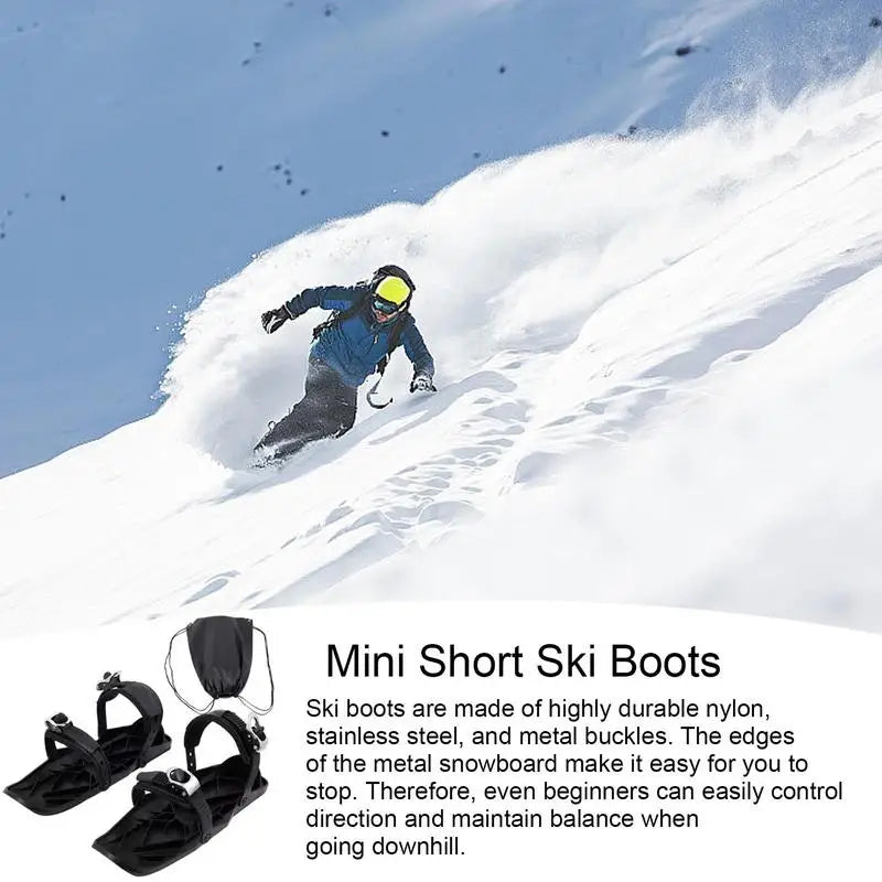 Mini Ski Skates Snow Shoes &ndash; Adjustable Bindings Fit