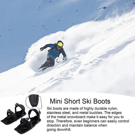 Mini Ski Skates Snow Shoes &ndash; Adjustable Bindings Fit