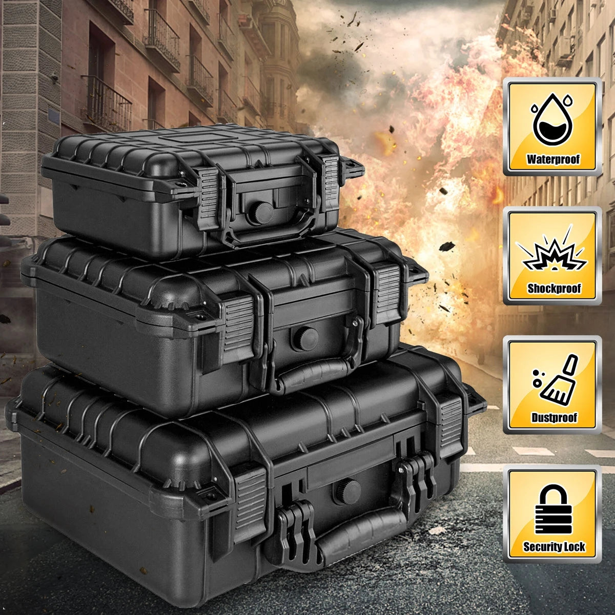 ABS Plastic Hard Carry Case Tool Box &ndash; Shockproof Storage