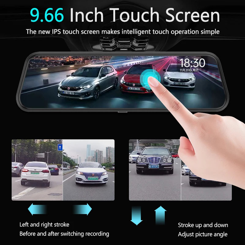 10&quot; Touch Screen Mirror Cam with Dual 1080P