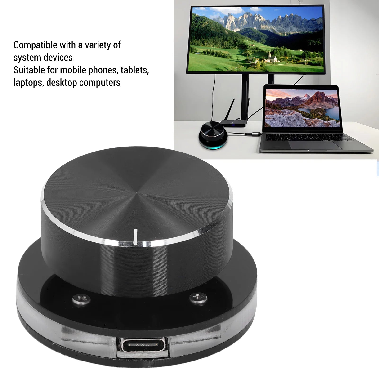 USB Volume Control Knob &ndash; 360 Degree Rotating RGB Light Default Title