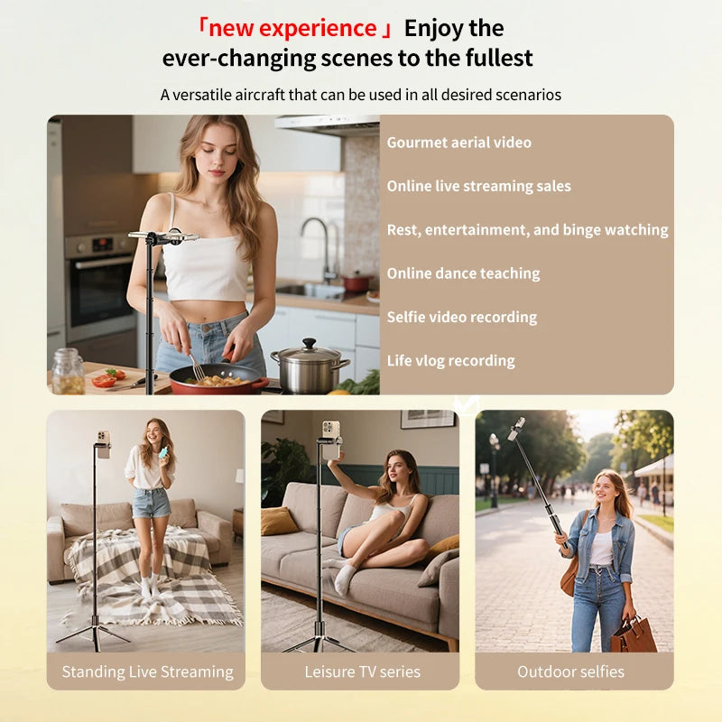 CrownQu Wireless Selfie Stick &ndash; 360 Degree Rotation With Bluetooth Remote