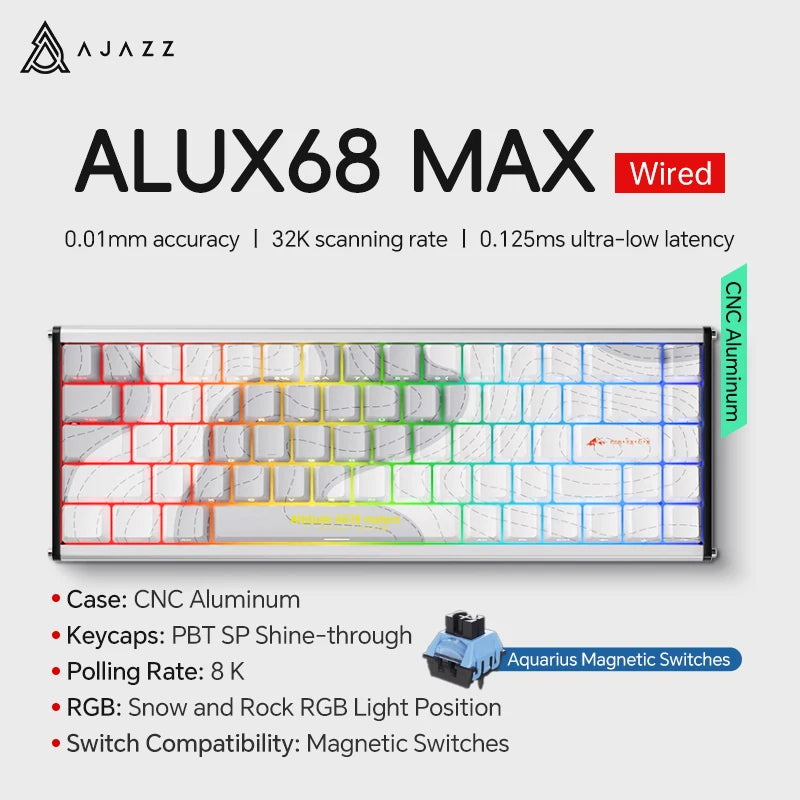 AJAZZ AK680 MAX Magnetic Switch Keyboard &ndash; Rapid Trigger ALUX68 MAX-White2