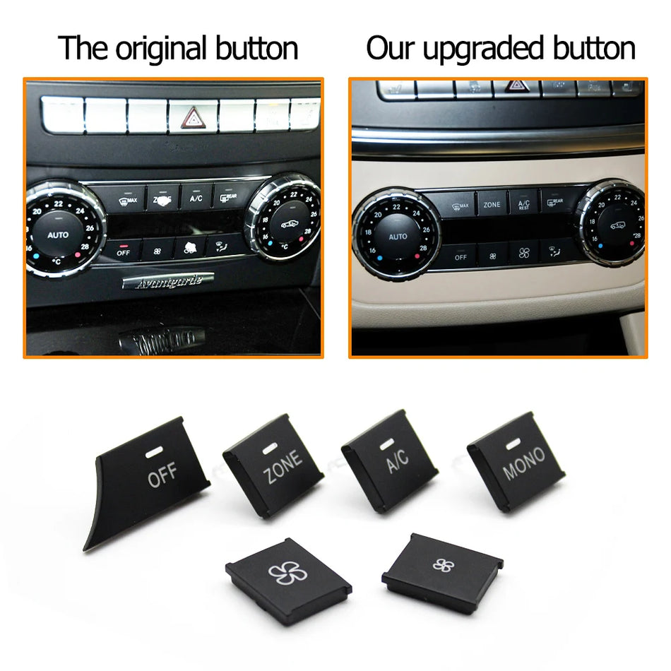 Dashboard Air Conditioning Climate Control PC and ABS for Mercedes-Benz C-Class W204 GLK X204