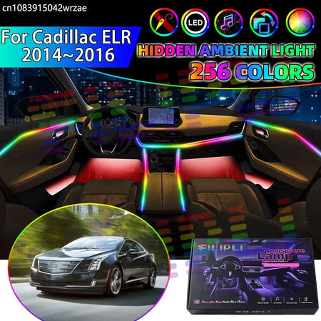 For Cadillac ELR 2014 2015 2016 RGB Car Interior Ambient Lights Strips Breathing Lighting Kit App Control LED strips Auto Parts by InterCyprus Trading Ltd