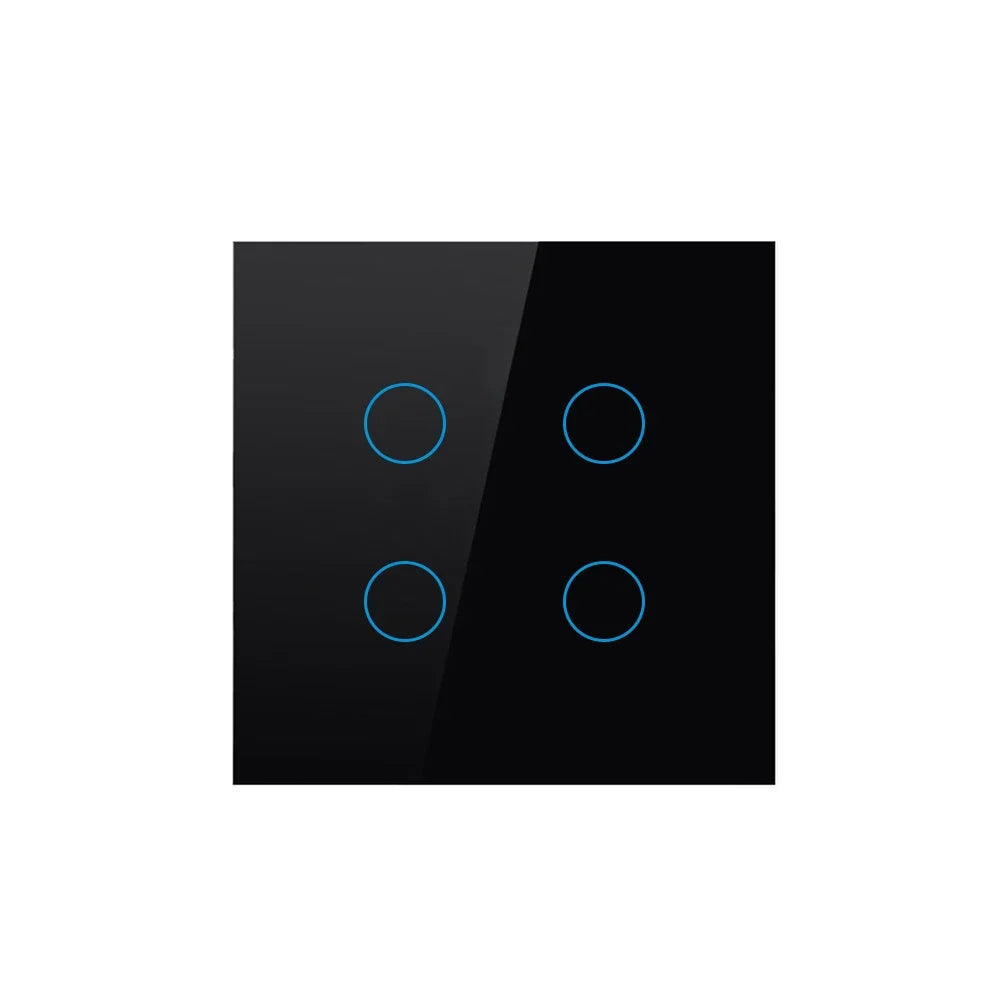 Tuya WiFi Smart Touch Light Switch - 1/2/3/4 Gang with RF Control 4gang black / CHINA