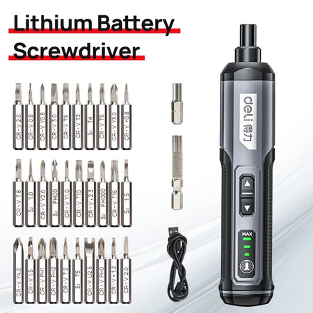 Cordless Electric Screwdriver with 2000mAh Battery - Deli 4V Power Tool Set