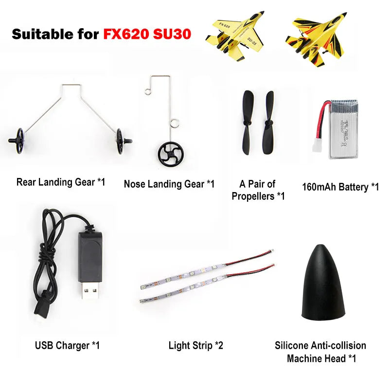 FX620 SU35 SU30 RC Plane Spare Parts Set &ndash; Battery Included Package D