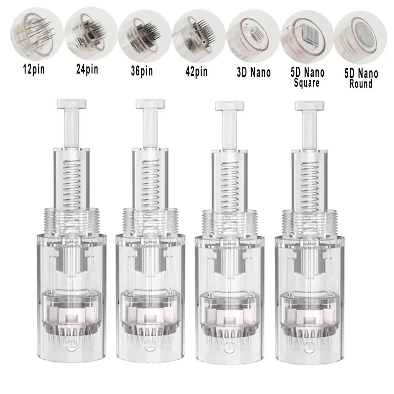 Derma Pen Microneedle Cartridges 0.25mm Nano Pin, 9 12 24 36 42 Needles, Plastic
