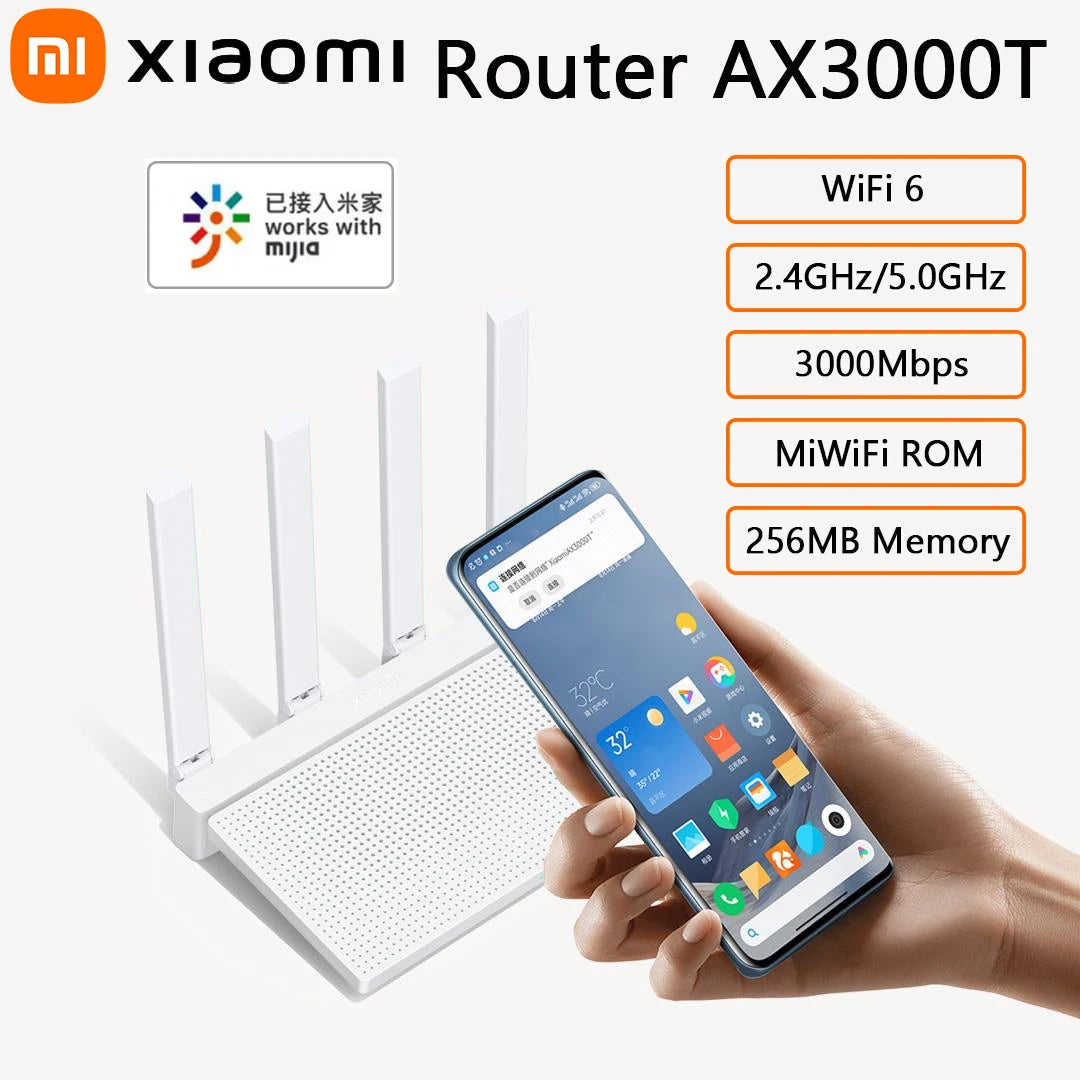 Original Xiaomi Router AX3000T &ndash; WiFi 6 Dual Band 160MHz