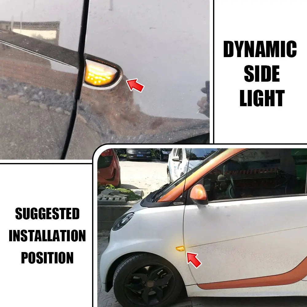 Dynamic Car Blinker Side Mirror Marker Turn Signal Lights Lamp Accessories For Smart Fortwo 451 MK1 MKII 2007-2015 by InterCyprus Trading Ltd