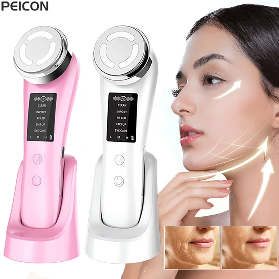 EMS Facial Massager With Microcurrent And LED Light Therapy For Anti-Aging
