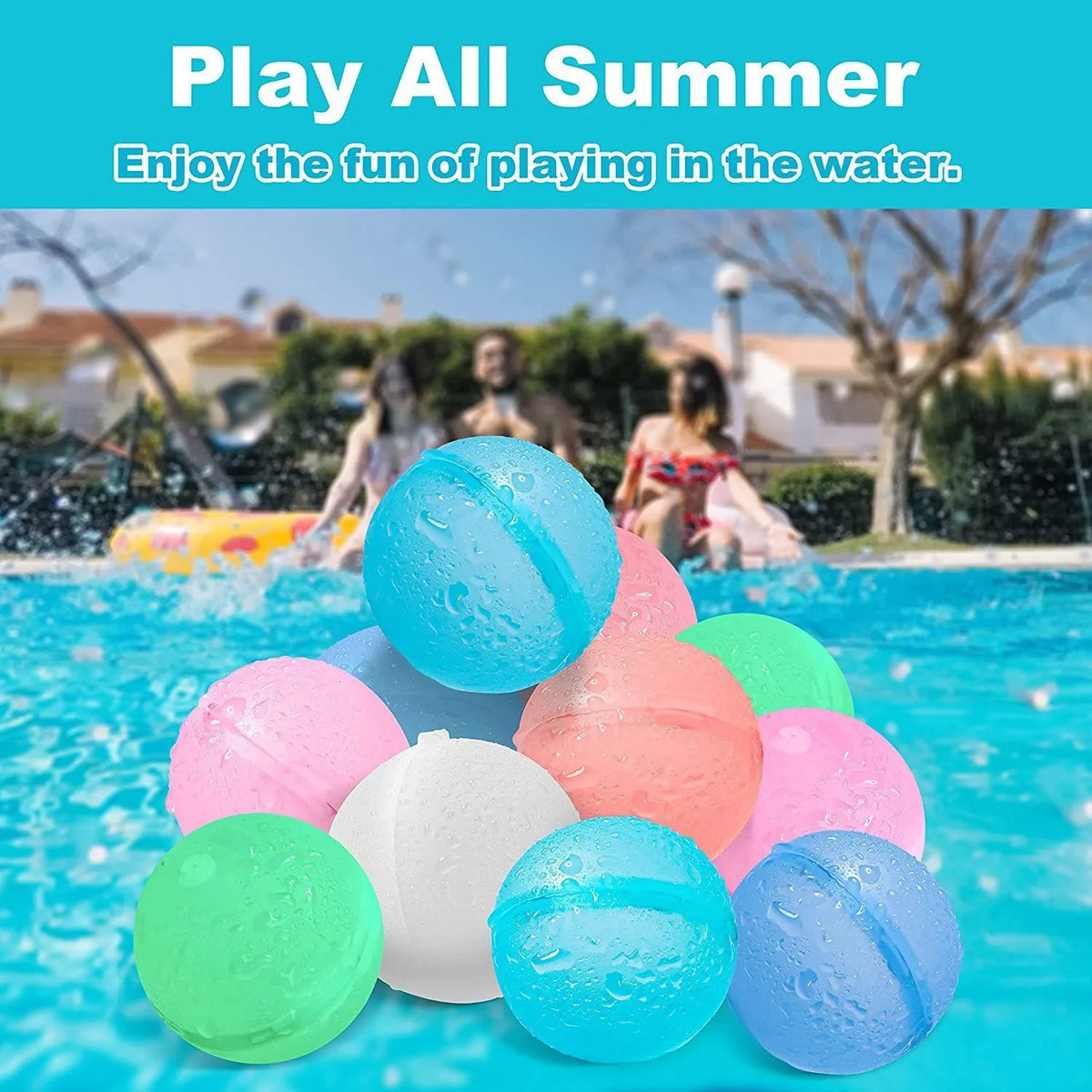 Reusable Magnetic Water Balloons for Quick Fill &amp; Self Sealing - Eco-Friendly Outdoor Fun for Pool &amp; Summer Activities