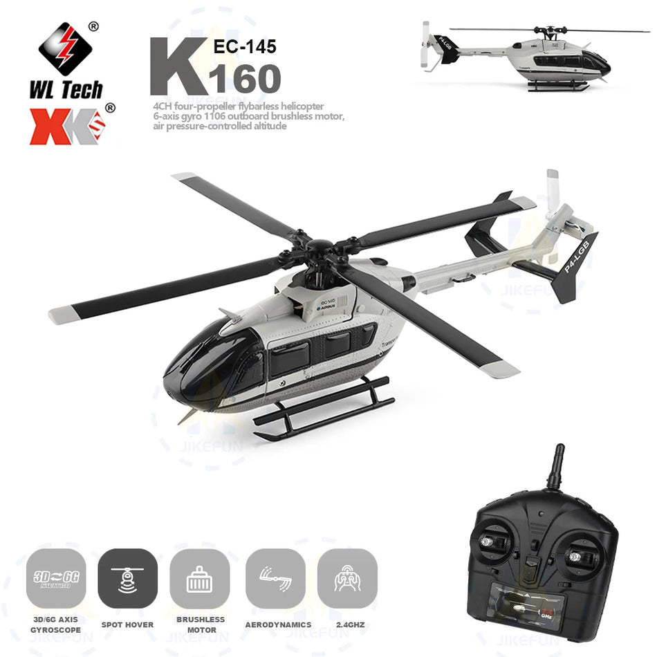 WLtoys K160 RC Helicopter EC-145 3D6G &ndash; Brushless Power