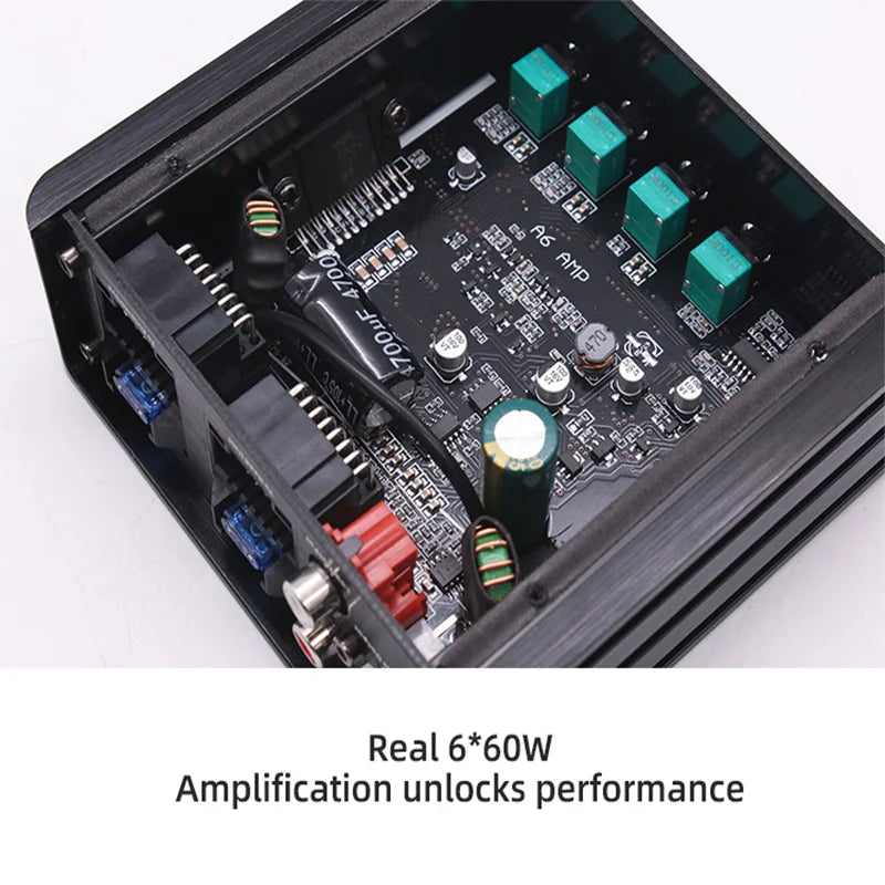 Усилитель DSP для автомобиля ZUIDID 6x60W, 4 Ом, металлический корпус, легкая установка