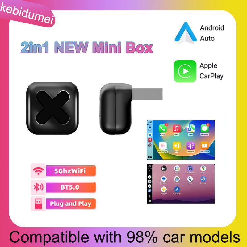 Wireless CarPlay and Android Auto Adapter With Bluetooth WiFi For USB Type C