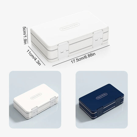 Weekly 3-Times-a-Day Pill Organizer, Double-Sided Travel Case for Vitamins &amp; Medications, Large Capacity 7-Day Medicine Container