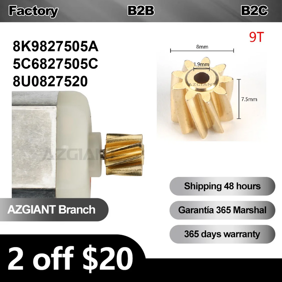 Πινιόν Μοτέρ DC Ακριβείας Αλουμινίου για Audi FC280 130 Μοτέρ Κλειδώματος Θύρας