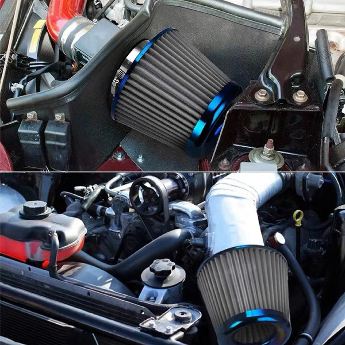 PIKBUK Universal Stainless Steel Washable Auto Air Intake System High Flow Cone Cold Air Filter 60MM 65MM 70MM 75MM by InterCyprus Trading Ltd
