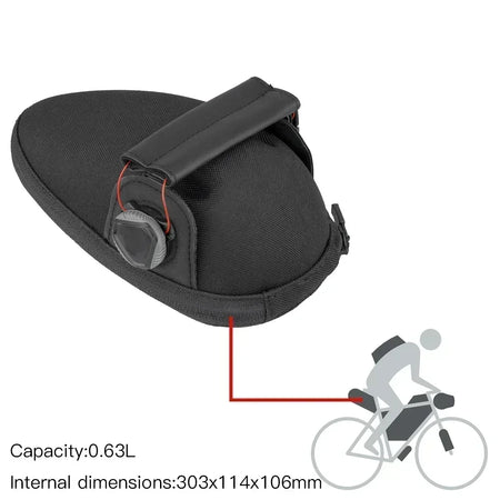 Seat Packs Saddle Bag &ndash; Waterproof Durable Nylon with YKK Zipper 02 Black
