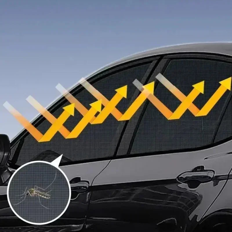 Car Window Net 4pcs &ndash; Insect-Proof Sunshade &amp; Ventilation Screen
