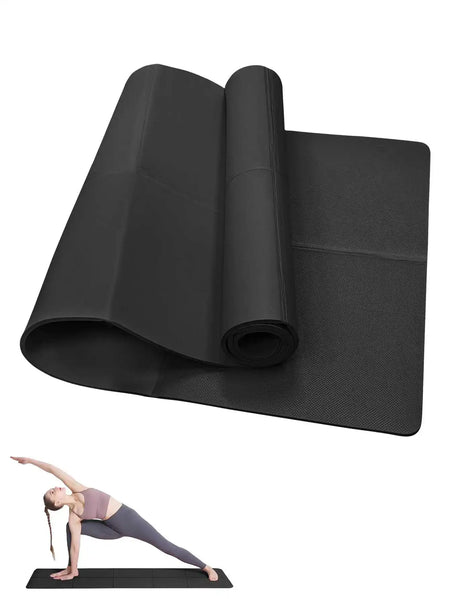 Non-Slip Yoga Mat for Women - 3/4/6mm Thick, Travel-Friendly, Home Gym Workout Black / 3mm