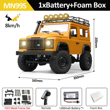 MN99S Rc Car MN Model &ndash; 4WD Off Road Climbing Crawler Yellow-Foam-1003 Set