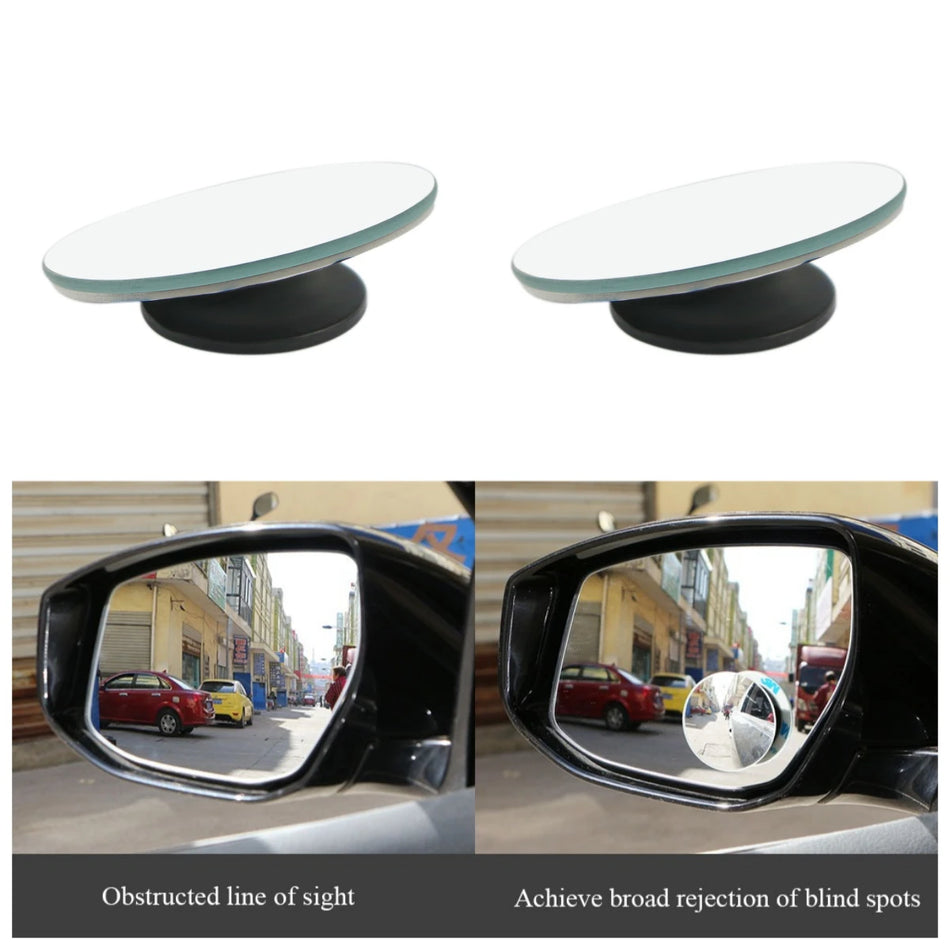 Plata leņķa automašīnas aklās zonas spogulis ar 360 grādu rotāciju drošākai stāvēšanai