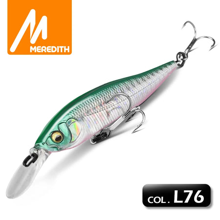 MEREDITH Jerkbait 75mm - Slow Sinking Pike/Zander Lure, 2.4M Deep X-NANAHAN-75SS-L76 / 75mm / CHINA