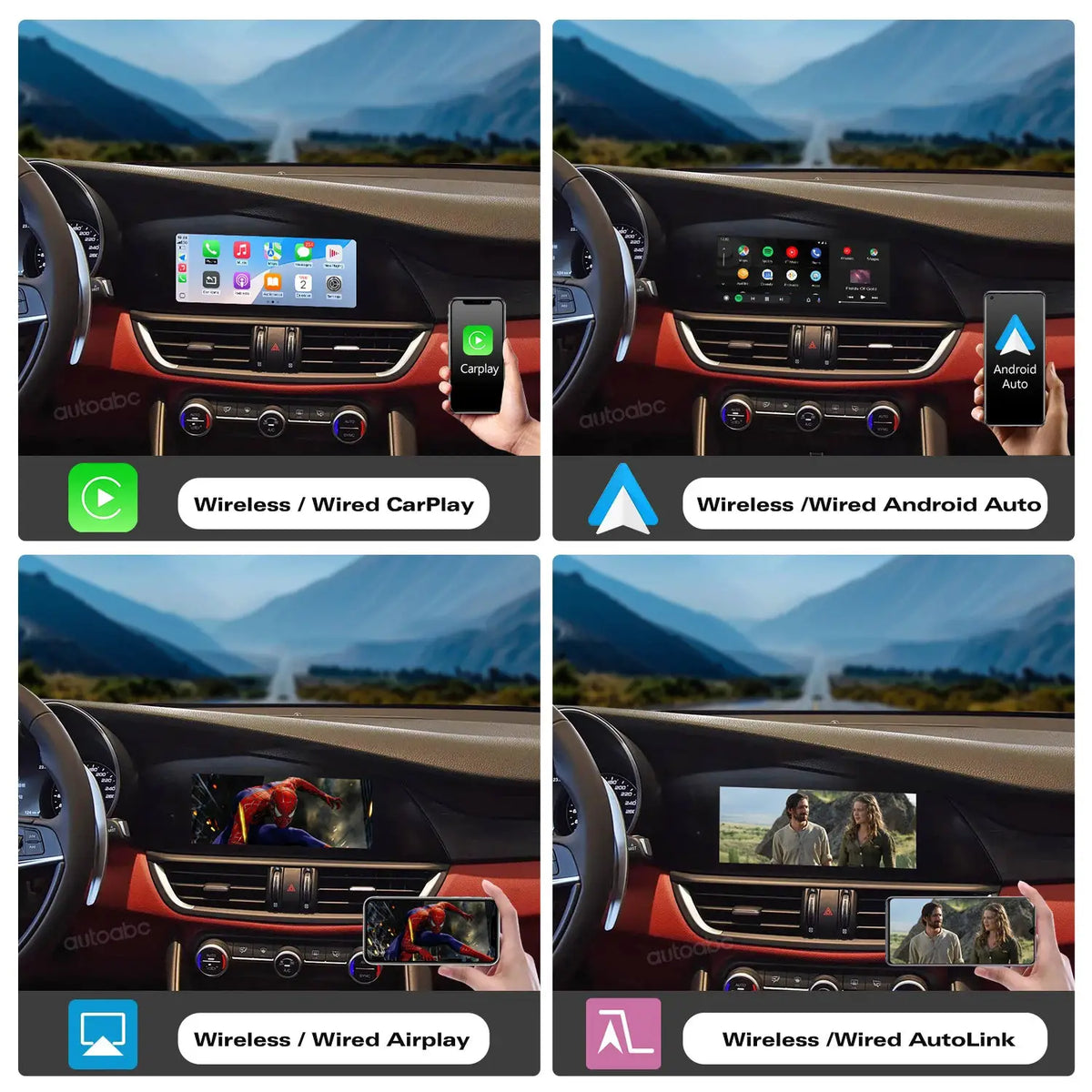 AUTOABC 2025 New Wireless CarPlay For Alfa Romeo Stelvio / Giulia 2017-2019 with Android Auto Mirror link Airplay BT Function by InterCyprus Trading Ltd