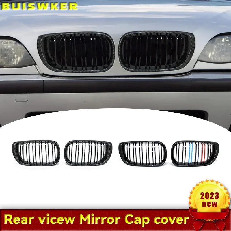 BMW E46 3 Serisi Ön Böbrek Izgaraları Parlak Siyah İkili Kanat