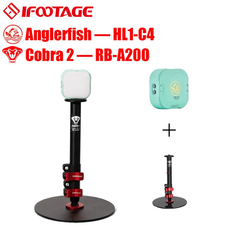 IFOOTAGE Adjustable Pocket Lights - Bi-Color 3200K-5600K HL1-C4 add RB-A200