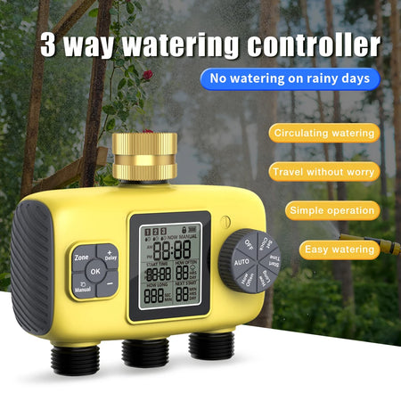 3-Outlet Water Timer for Garden Irrigation &ndash; Independent