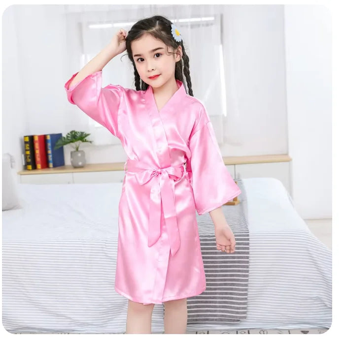 Pink Satin Silk Kids Robes - Soft, Stylish &amp; Comfortable
