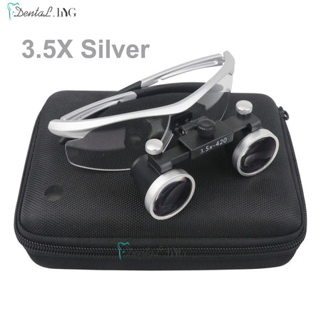 Dentistry Binocular Magnifier 2.5X 3.5X Loupes &ndash; Ultralight 3.5X Silver