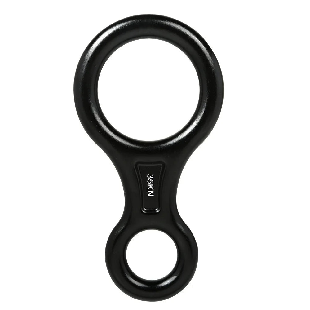 Rock Climbing Carabine 8 Shape Descender &ndash; Ultra Strong 35kN black