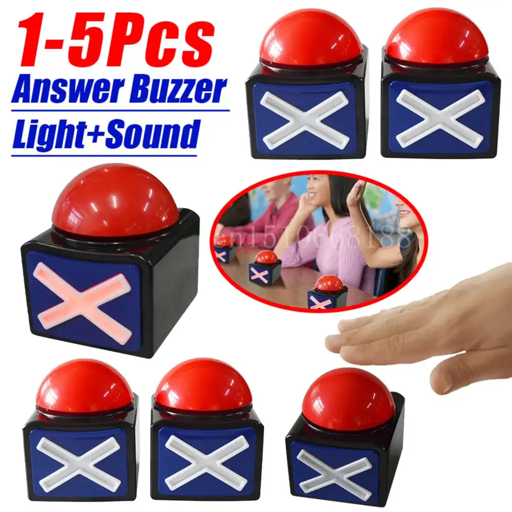 1-5PCS Red Answer Buzzer Alarm Button Box with Sound and Light Play ...