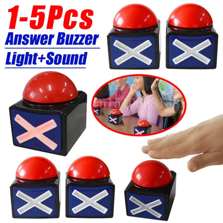 Red Buzzer Button Box With Sound And Light For Game Shows