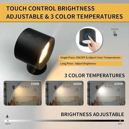 Led Double Head Wall Lamp &ndash; Touch Control, 360 Rotatable